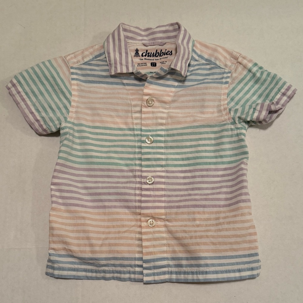 Chubbies The Lil Rainbow Row (Toddler Sunday Shirt) in 2T